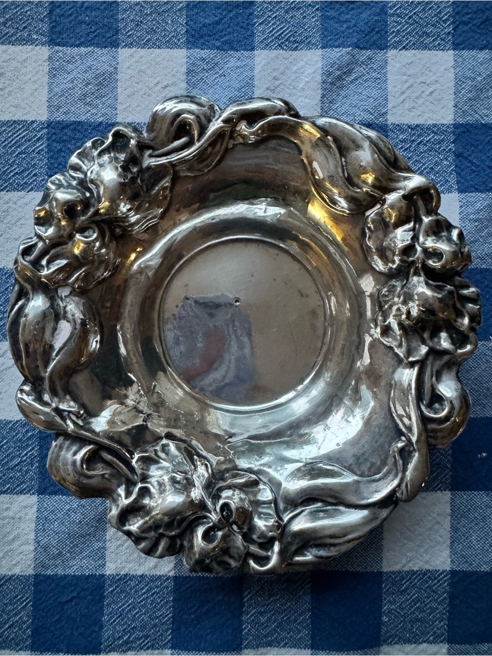 Decorative Sterling Silver Floral Bowl